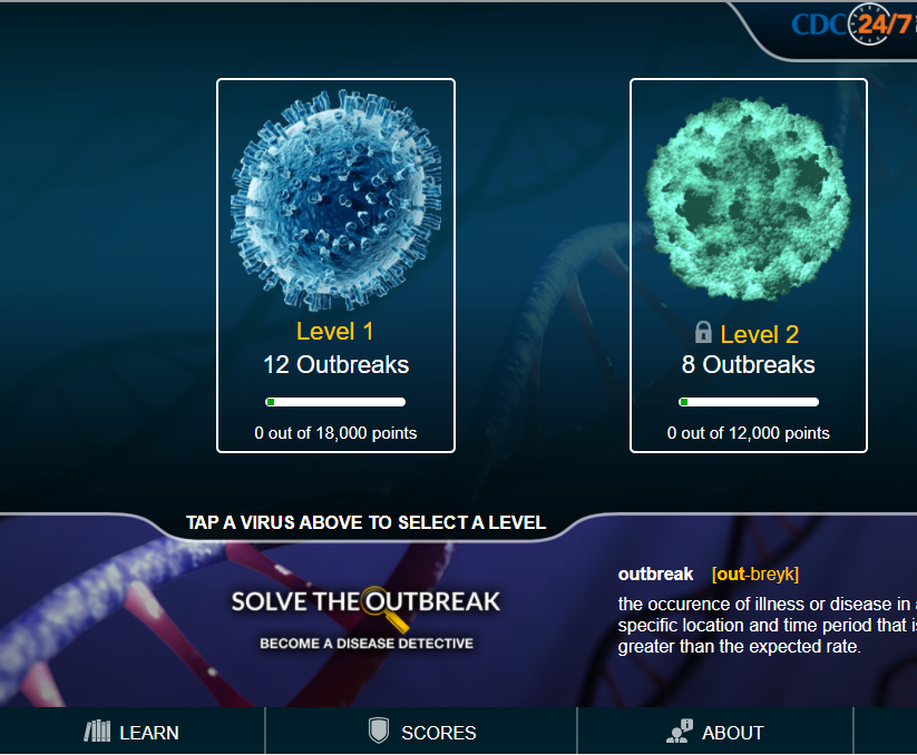 Solve the Outbreak game