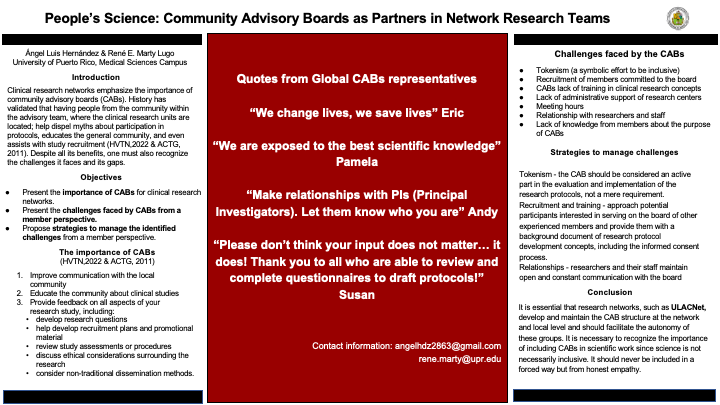 People’s Science: Community Advisory Boards as Partners in Network Research Teams