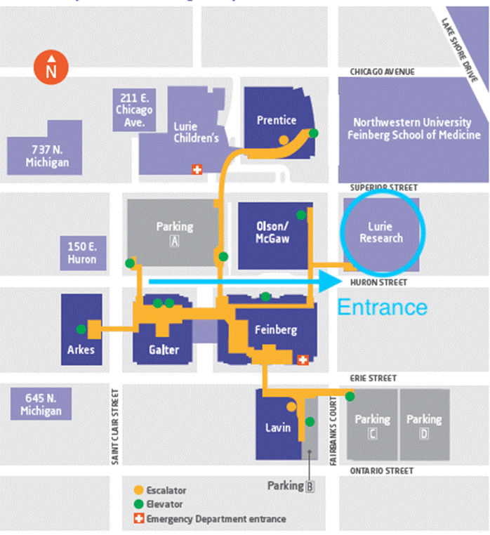 Robert H Lurie Medical Research Center Map.png
